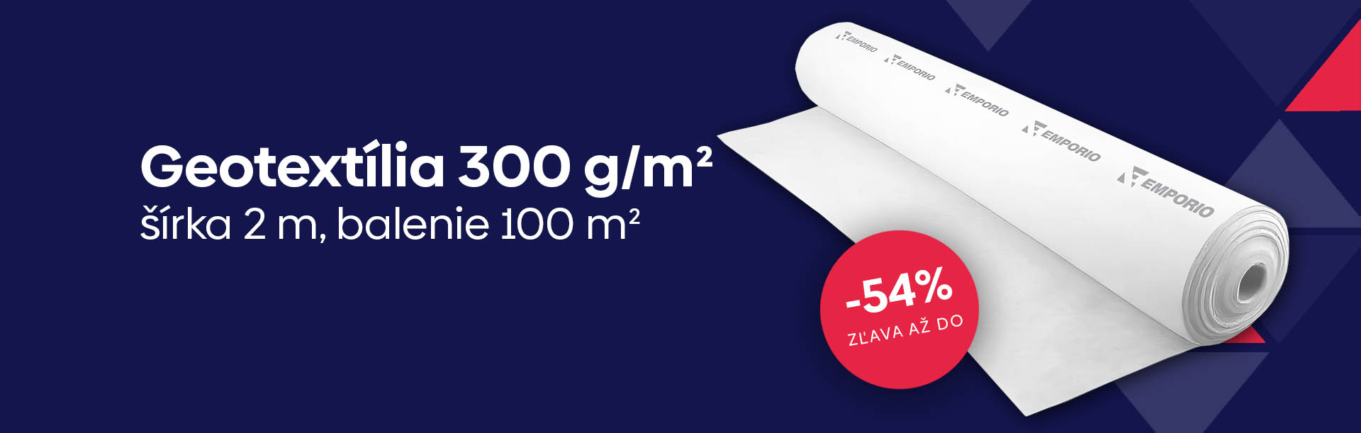 Geotextília 300 g/m² kalandrovaná Emporio, šírka 2 m, balenie 100 m²